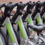 Hubway has bicycle-sharing stations in many locations in Boston and Cambridge.